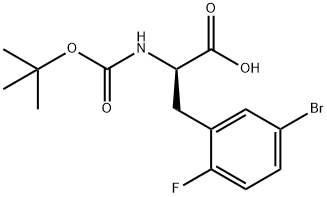 N-Boc-5-bromo-2-fluoro-D-phenylalanine 结构式