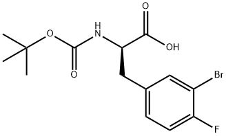 N-Boc-3-bromo-4-fluoro-D-phenylalanine,1998645-46-7,结构式