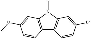 2-溴-7-甲氧基-9-甲基-9H-咔唑 结构式
