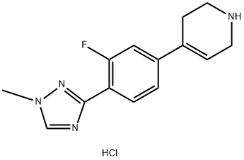 4-(3-氟-4-(1-甲基-1H-1,2,4-三唑-3-基)苯基)-1,2,3,6-四氢吡啶 盐酸盐,2020069-42-3,结构式
