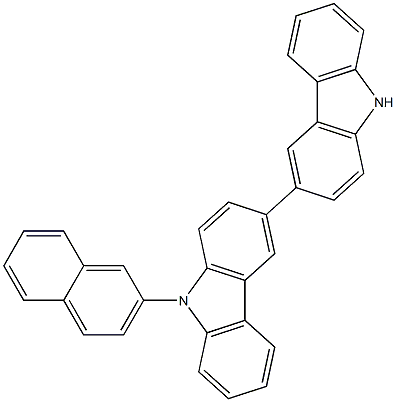 9-(萘-2-基)-9H,9'H-3,3'-联咔唑 结构式