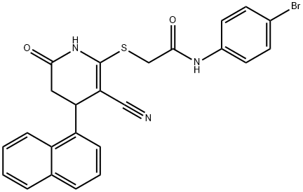 N-(4-bromophenyl)-2-((3-cyano-4-(naphthalen-1-yl)-6-oxo-1,4,5,6-tetrahydropyridin-2-yl)thio)acetamide Struktur