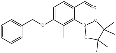 4-(benzyloxy)-3-methyl-2-(4,4,5,5-tetramethyl-1,3,2-dioxaborolan-2-yl)benzaldehyde Structure