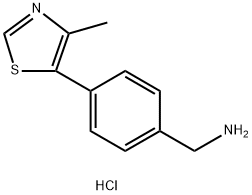 [4-(4-甲基-1,3-噻唑-5-基)苯基]甲胺二盐酸盐, 2044838-29-9, 结构式