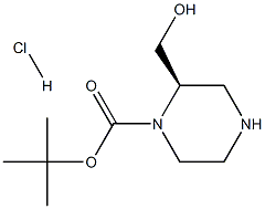 (R)-2-(羟基甲基)哌嗪-1-甲酸叔丁酯盐酸盐,2055848-88-7,结构式