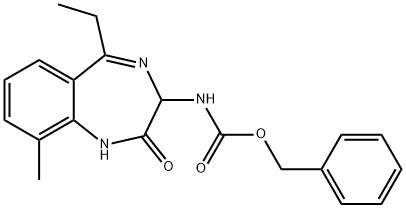 苯甲基 (5-乙基-9-甲基-2-氧亚基-2,3-二氢-1H-苯并[E][1,4]重氮基庚英-3-基)氨基甲酯, 205996-05-0, 结构式