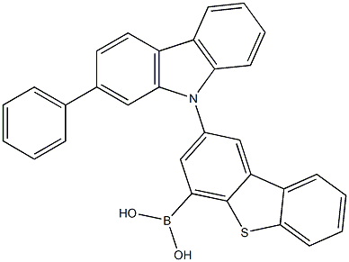 2-(2-苯基-9H-咔唑-9-基)二苯并噻吩-4-硼酸, 2075739-98-7, 结构式