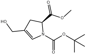 1H-Pyrrole-1,2-dicarboxylic acid, 2,3-dihydro-4-(hydroxymethyl)-, 1-(1,1-dimethylethyl) 2-methyl ester, (2S)- Struktur