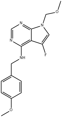 5-fluoro-N-(4-methoxybenzyl)-7-(methoxymethyl)-7H-pyrrolo[2,3-d]pyrimidin-4-amine 结构式