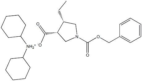 (3R,4S)-1-((苄氧基)羰基)-4-乙基吡咯烷-3-羧酸二环己胺盐, 2095311-49-0, 结构式