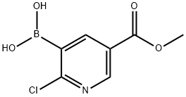 (2-Chloro-5-(methoxycarbonyl)pyridin-3-yl)boronic acid Struktur