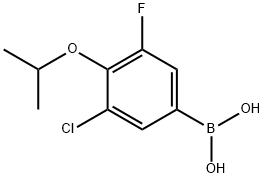 3-氯-5-氟-4-异丙氧基苯基硼酸, 2096335-18-9, 结构式