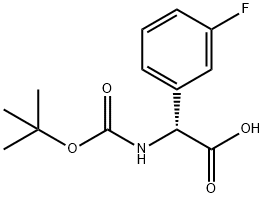 N-BOC-R-3-氟苯甘氨酸, 209680-91-1, 结构式