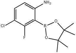 4-chloro-3-fluoro-2-(4,4,5,5-tetramethyl-1,3,2-dioxaborolan-2-yl)aniline Structure