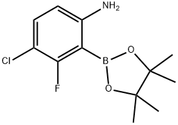 4-chloro-3-fluoro-2-(4,4,5,5-tetramethyl-1,3,2-dioxaborolan-2-yl)aniline,2097065-53-5,结构式