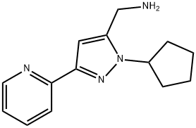 (1-cyclopentyl-3-(pyridin-2-yl)-1H-pyrazol-5-yl)methanamine Struktur