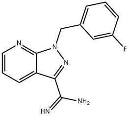 1-(3-fluorobenzyl)-1H-pyrazolo[3,4-b]pyridine-3-carboximidamide 化学構造式