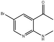 1-(5-Bromo-2-methylamino-pyridin-3-yl)-ethanone Struktur