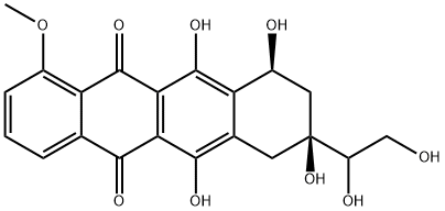 (7S,9S)-9-(1,2-dihydroxyethyl)-6,7,9,11-tetrahydroxy-4-methoxy-8,10-dihydro-7H-tetracene-5,12-dione Struktur