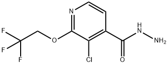 3-chloro-2-(2,2,2-trifluoroethoxy)isonicotinohydrazide Struktur