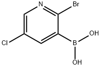 2-Bromo-5-chloropyridine-3-boronic acid Struktur