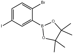 2-Bromo-5-iodophenylboronic acid pinacol ester Struktur