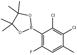 2-(2,3-Dichloro-6-fluoro-4-methylphenyl)-4,4,5,5-tetramethyl-1,3,2-dioxaborolane Struktur