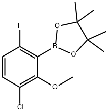 3-Chloro-6-fluoro-2-methoxyphenylboronic acid pinacol ester Struktur