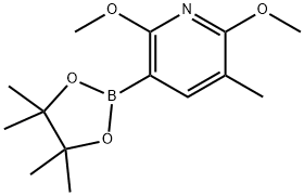 2,6-Dimethoxy-5-methyl-3-(4,4,5,5-tetramethyl-1,3,2-dioxaborolan-2-yl)pyridine Struktur