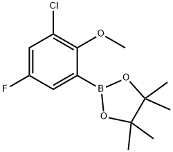 3-Chloro-5-fluoro-2-methoxyphenylboronic acid pinacol ester Struktur