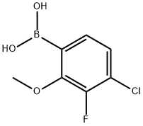 4-氯-3-氟-2-甲氧基苯基硼酸, 2121515-10-2, 结构式