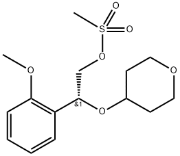 (R)-2-(2-methoxyphenyl)-2-((tetrahydro-2H-pyran-4-yl)oxy)ethyl methanesulfonate Structure