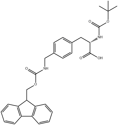 N-Boc-DL-4-aminomethyl(Fmoc)Phenylalanine Structure