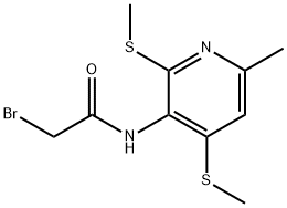 2-bromo-N-(6-methyl-2,4-bis(methylthio)pyridin-3-yl)acetamide Struktur