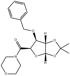 ((3aS,5R,6S,6aS)-6-(benzyloxy)-2,2-dimethyltetrahydrofuro[2,3-d][1,3]dioxol-5-yl)(morpholino)methanone Struktur