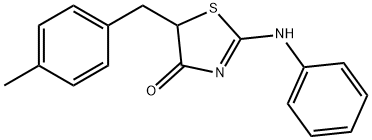 (E)-5-(4-methylbenzyl)-2-(phenylimino)thiazolidin-4-one Struktur