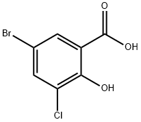 5-溴-3-氯-2-羟基苯甲酸, 2200-85-3, 结构式
