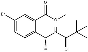 (R)-methyl 5-bromo-2-(1-pivalamidoethyl)benzoate Struktur
