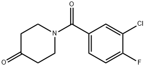N-(3-氯-4-氟苯甲酰基)-哌啶-4-酮, 223632-64-2, 结构式