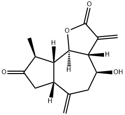Azuleno[4,5-b]furan-2,8(3H,4H)-dione,octahydro-4-hydroxy-9-methyl-3,6-bis(methylene)-, (3aR,4S,6aR,9S,9aR,9bR)- Structure
