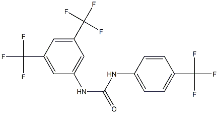 1-[3,5-Bis(trifluoromethyl)phenyl]-3-[4-(trifluoromethyl)phenyl]urea, 97% Struktur
