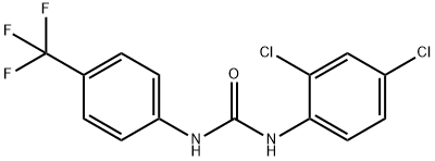 N-(2,4-dichlorophenyl)-N-[4-(trifluoromethyl)phenyl]-Urea 化学構造式