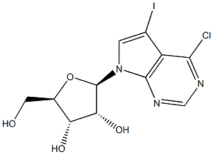 7H-Pyrrolo[2,3-d]pyrimidine,4-chloro-5-iodo-7-b-D-ribofuranosyl- Structure