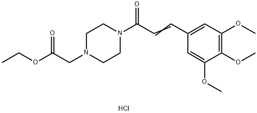 (E)-4-(3,4,5-三甲氧基肉桂酰基)-1-哌嗪乙酸盐酸盐, 24446-37-5, 结构式