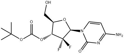 (2R,3R,5R)-5-(4-amino-2-oxopyrimidin-1(2H)-yl)-4,4-difluoro-2-(hydroxymethyl)tetrahydrofuran-3-yl tert-butyl carbonate Structure