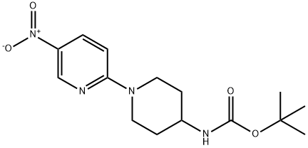 tert-Butyl 1-(5-nitropyridine-2-yl)piperidine-4-ylcarbamate Struktur