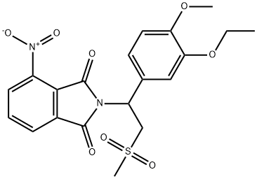 2-[1-(3-ethoxy-4-methoxyphenyl)-2-methylsulfonylethyl]-4-nitroisoindole-1,3-dione Structure