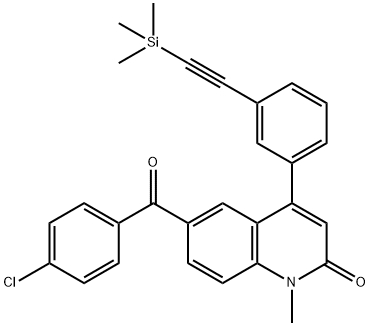 6-(4-chlorobenzoyl)-1-methyl-4-(3-((trimethylsilyl)ethynyl)phenyl)quinolin-2(1H)-one Struktur