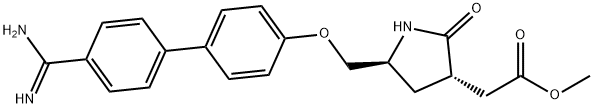 甲基 2-((3S,5S)-5-(((4-甲脒基-[1,1-二联苯]-4-基)氧代)甲基)-2-氧亚基吡咯烷-3-基)醋酸盐, 262588-52-3, 结构式