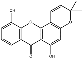 3H,7H-Pyrano[2,3-c]xanthen-7-one,6,11-dihydroxy-3,3-dimethyl- Structure